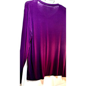 Michael Kors Light Pullover Shirt, V-Neck, Long Sleeves, Size Large Purple